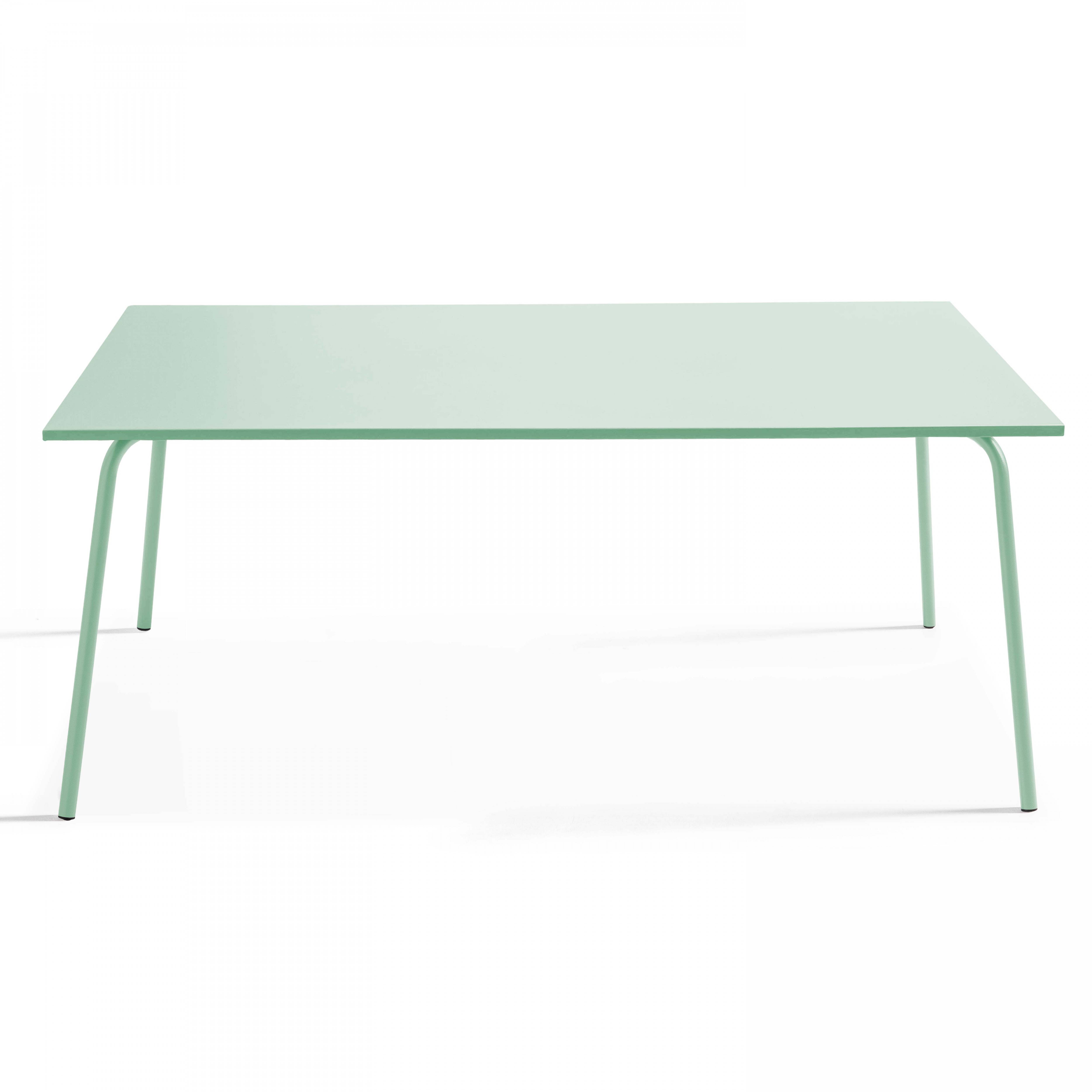 Oviala - Table de jardin rectangulaire en métal 8 places 180 cm vert sauge Palavas - Oviala - Imagen 5
