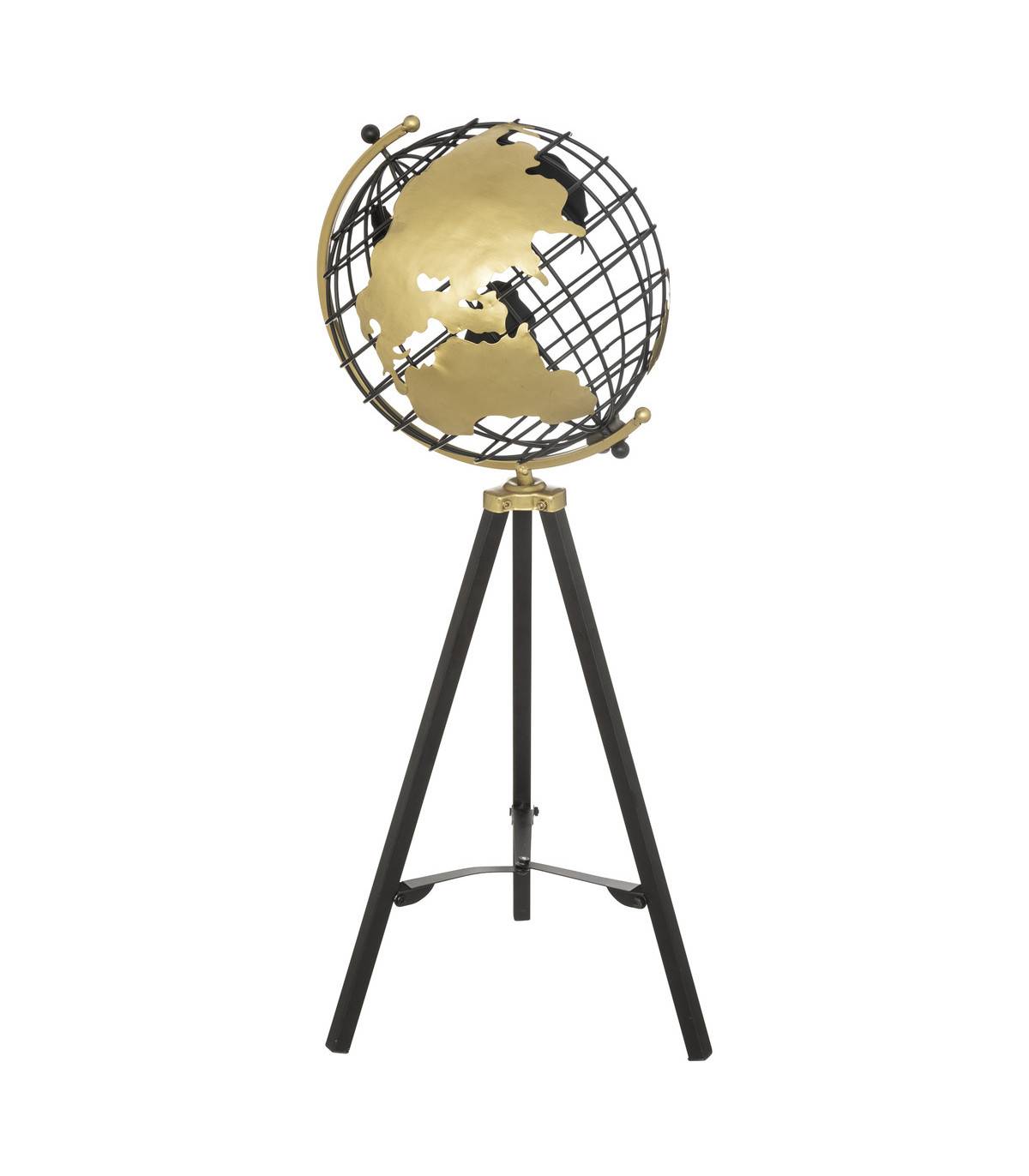Objet déco Globe sur pied en Métal Doré H 70 cm - Imagen 1