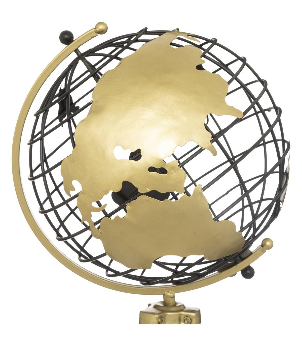 Objet déco Globe sur pied en Métal Doré H 70 cm - Imagen 2