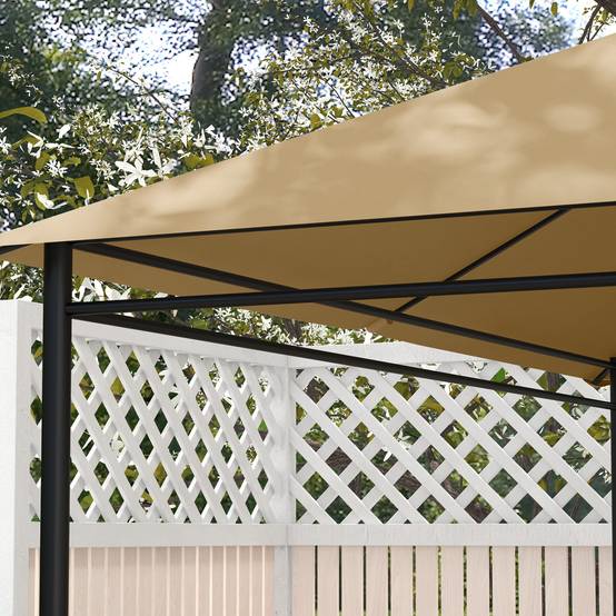 Outsunny - Toile de remplacement pour pavillon tonnelle gazebo 3x4m anti-UV tissu polyester 180g/m² kaki - Outsunny - Image 7