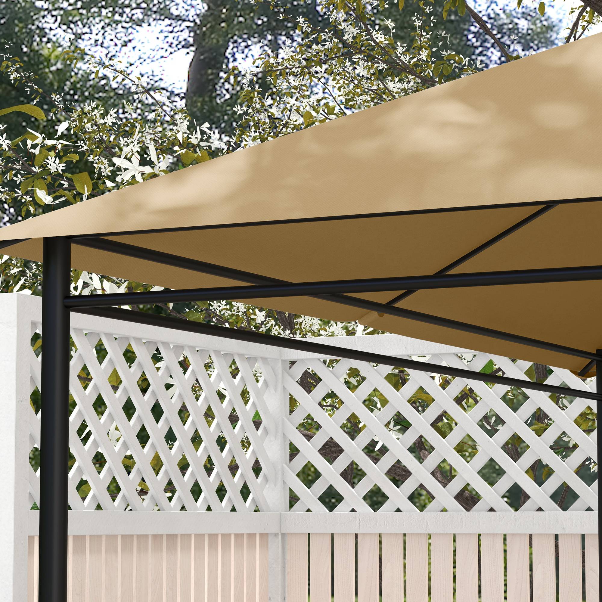 Outsunny - Toile de remplacement pour pavillon tonnelle gazebo 3x4m anti-UV tissu polyester 180g/m² kaki - Outsunny - Image 7