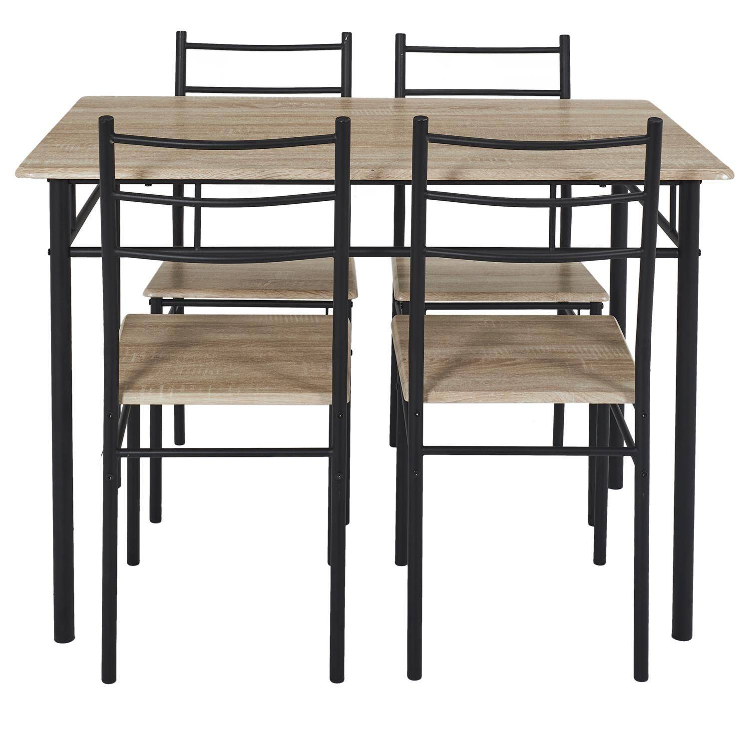 The Home Deco Factory - Ensemble table à manger et 4 chaises Kalo - Marron et noir - The Home Deco Factory - Imagen 3