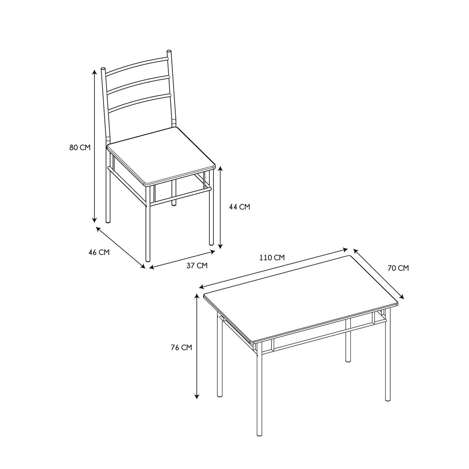 The Home Deco Factory - Ensemble table à manger et 4 chaises Kalo - Marron et noir - The Home Deco Factory - Imagen 6