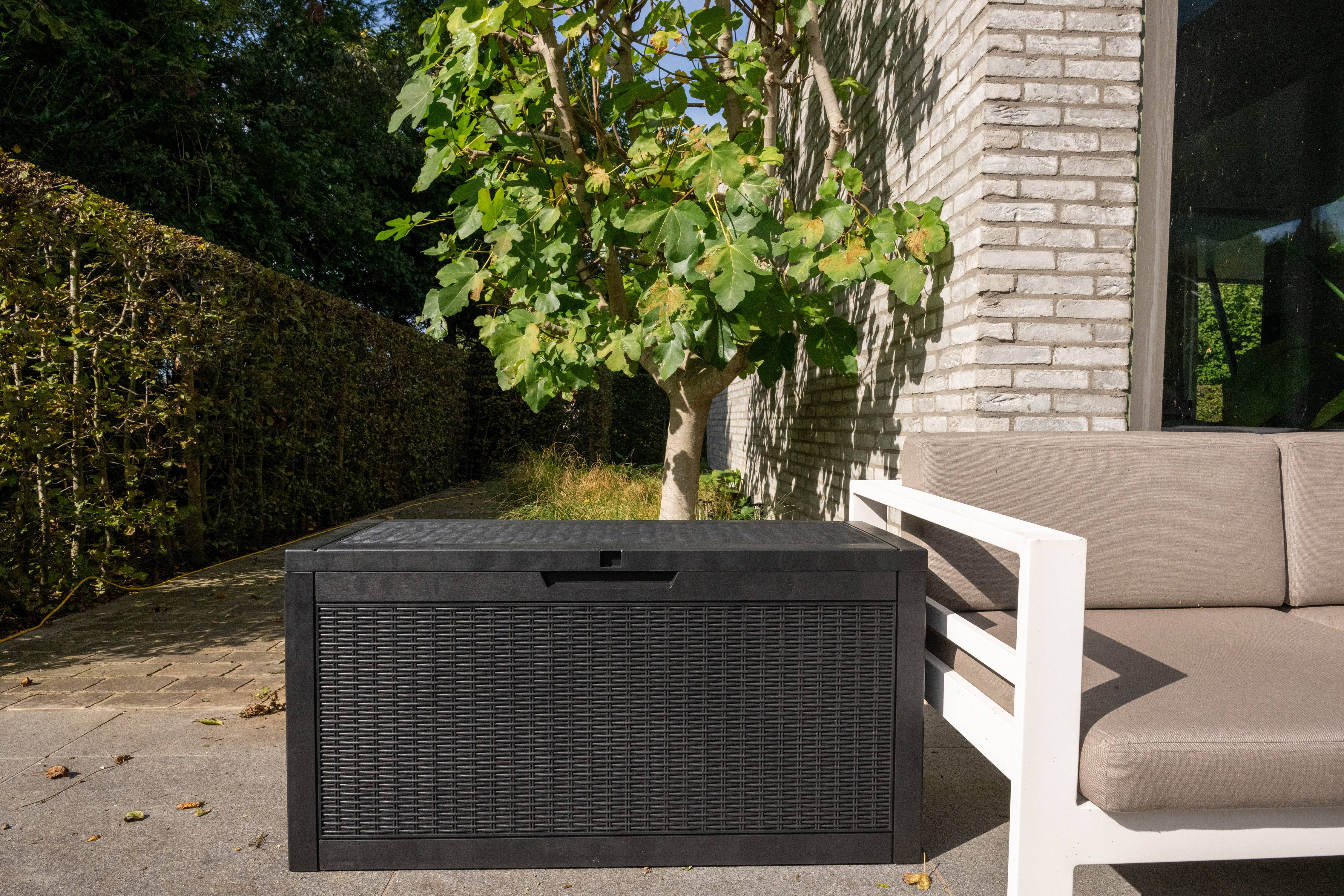 Coffre de rangement extérieur 62,7x121,7x54,5cm 380L résistant aux ...