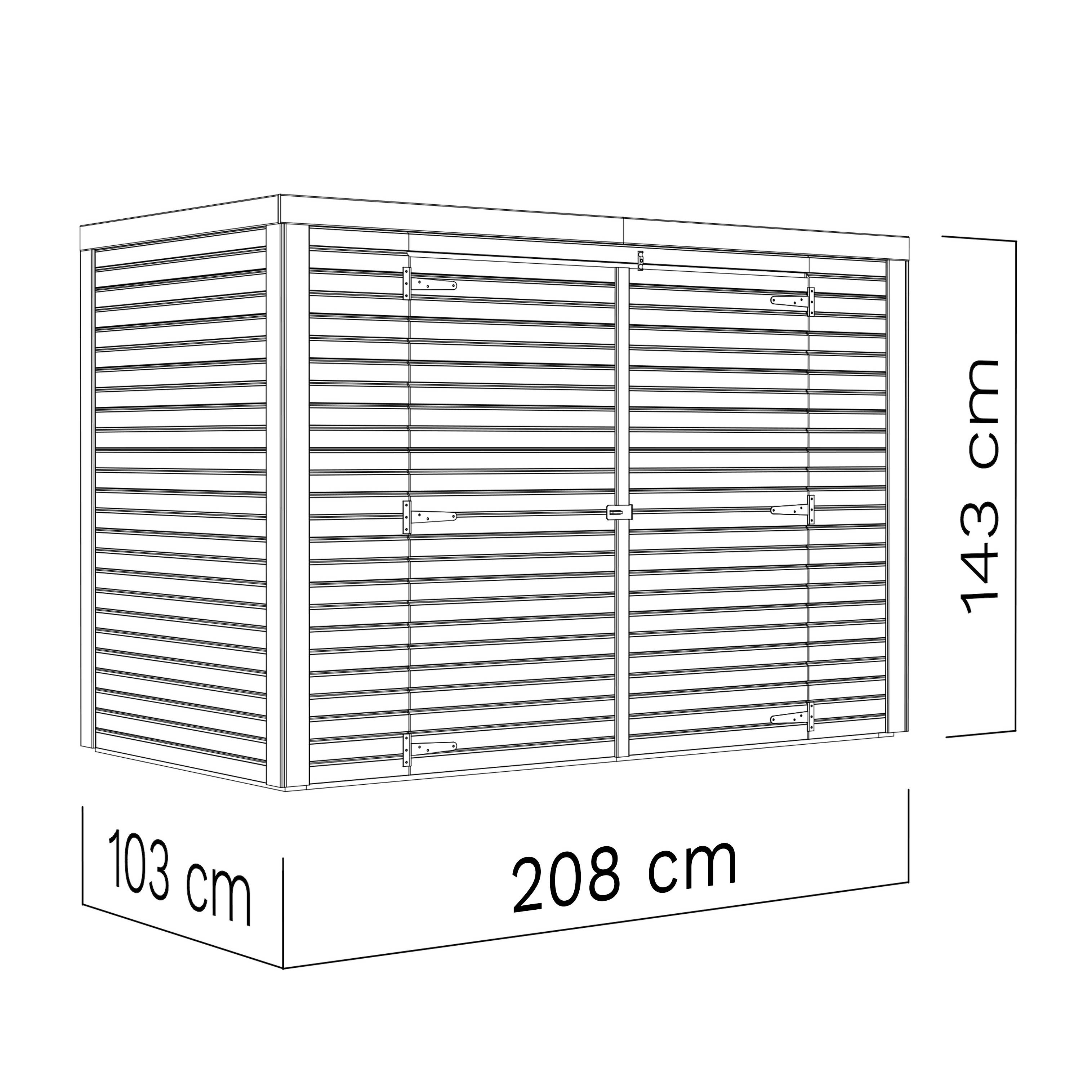 Abri vélos bois Bertilo Fineline 18mm 208 x 103 cm naturel - Image 3
