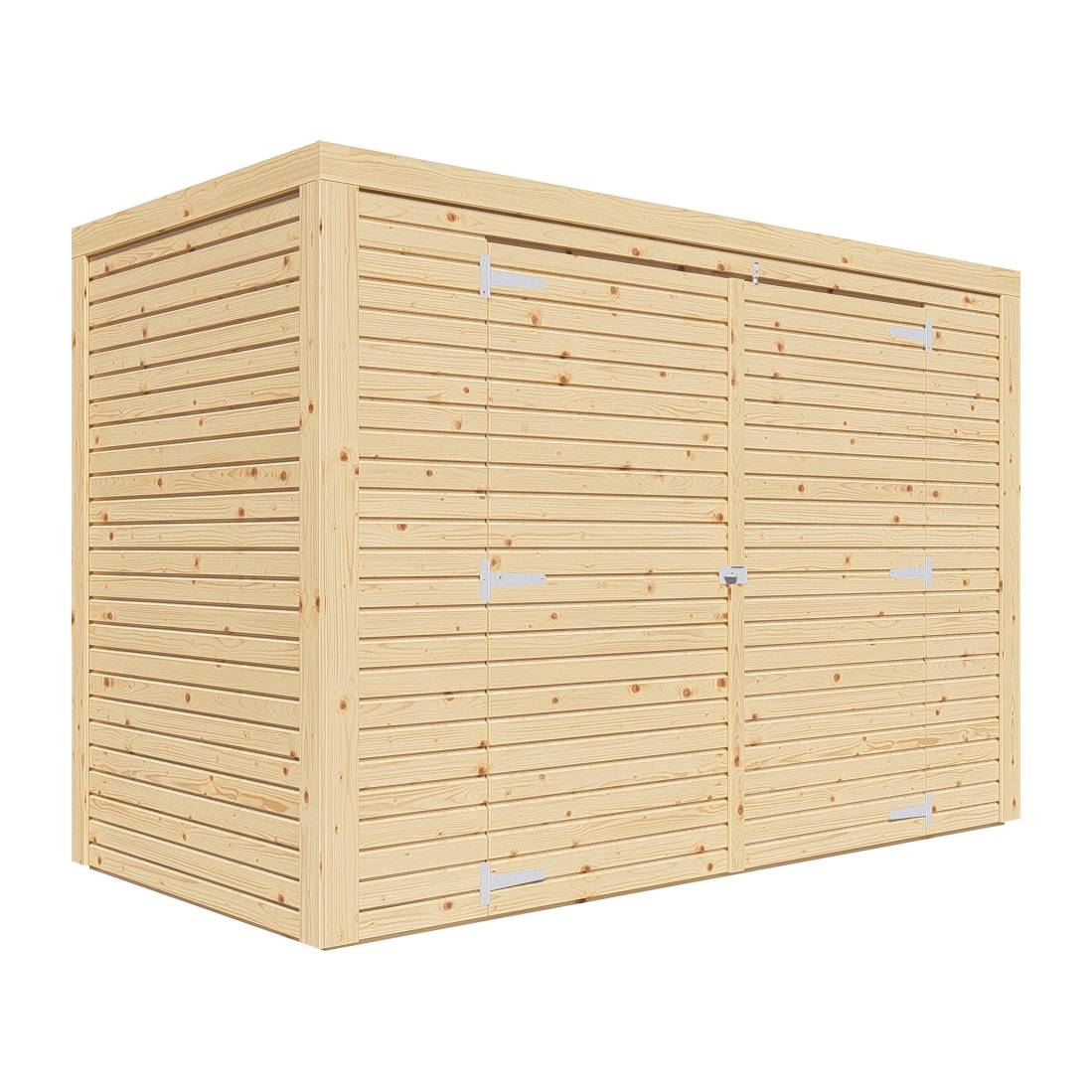 Abri vélos bois Bertilo Fineline 18mm 208 x 103 cm naturel - Image 2