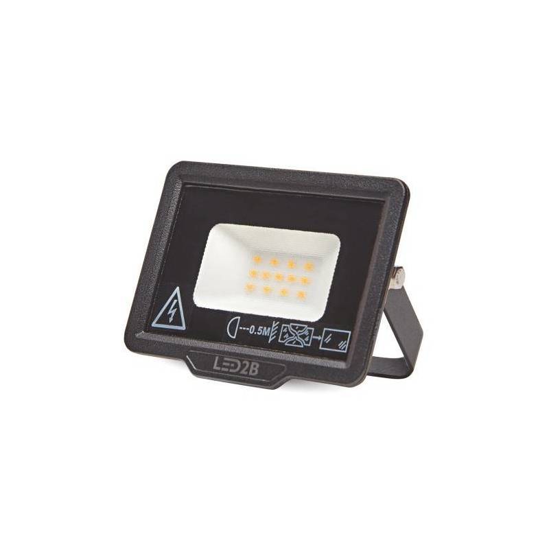 Projecteur LED MH 10W noir 3000K IP65 blanc chaud - Image 1