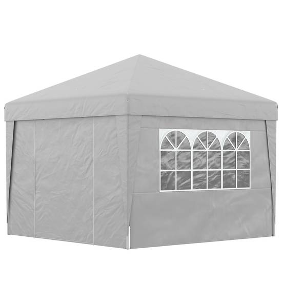 ComfortXL - Tonnelle Pliante Acier et Tissu Oxford Jardin Pop-up Hauteur Réglable 3x3m Gris Clair - ComfortXL Outdoor Living - Image 2