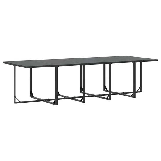 Ensemble de Jardin Repas 14 Personnes Acier Table 10 Chaises 4 Tabourets Noir – ComfortXL Outdoor Living - Image 6
