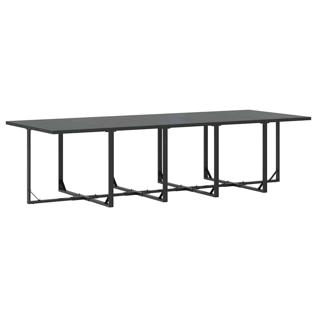 Ensemble de Jardin Repas 14 Personnes Acier Table 10 Chaises 4 Tabourets Noir – ComfortXL Outdoor Living - Image 6