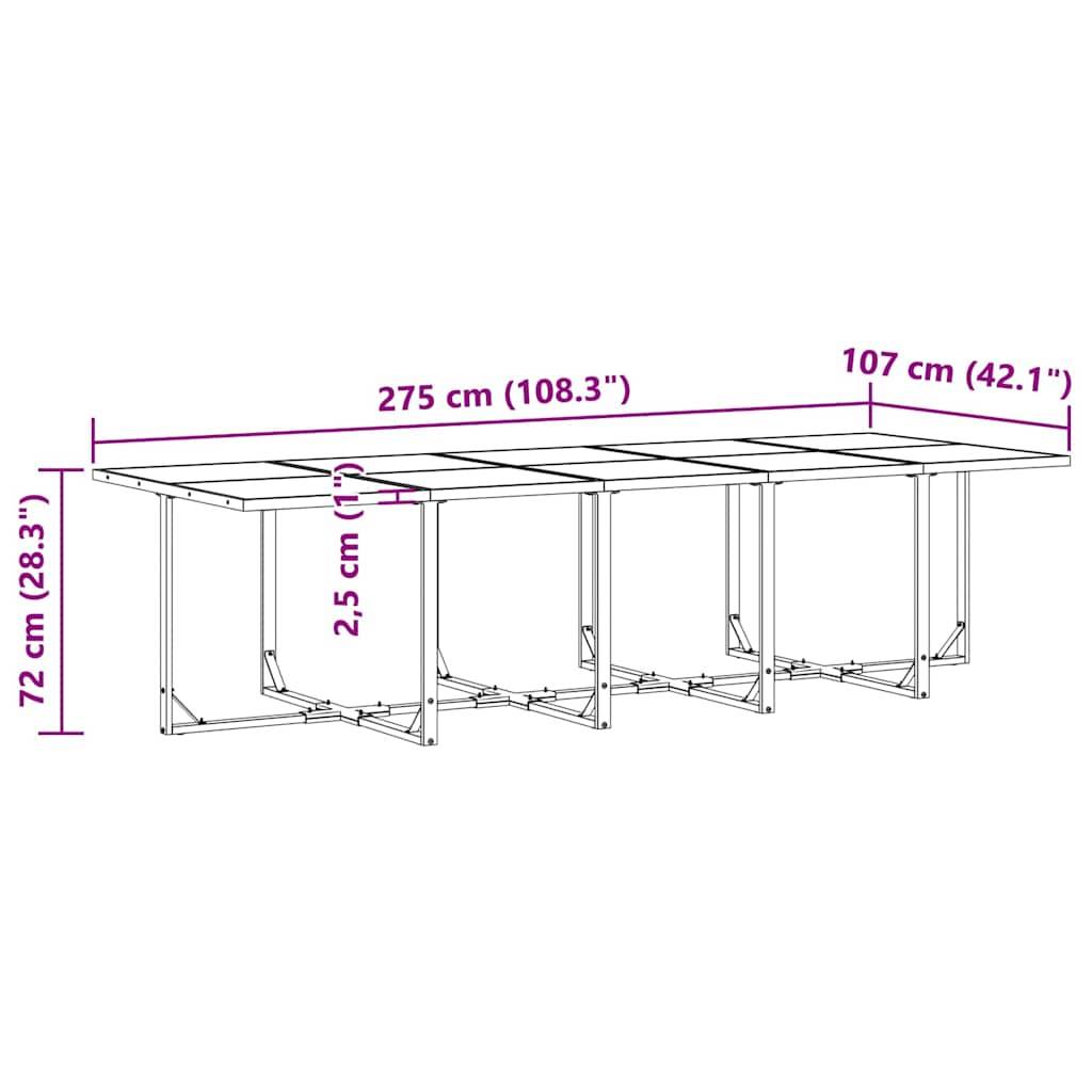 Ensemble de Jardin Repas 14 Personnes Acier Table 10 Chaises 4 Tabourets Noir – ComfortXL Outdoor Living - Image 4