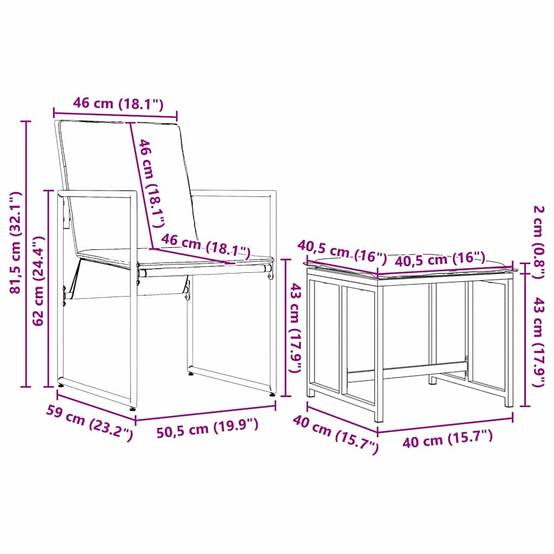 Ensemble de Jardin Repas 14 Personnes Acier Table 10 Chaises 4 Tabourets Noir – ComfortXL Outdoor Living - Image 5