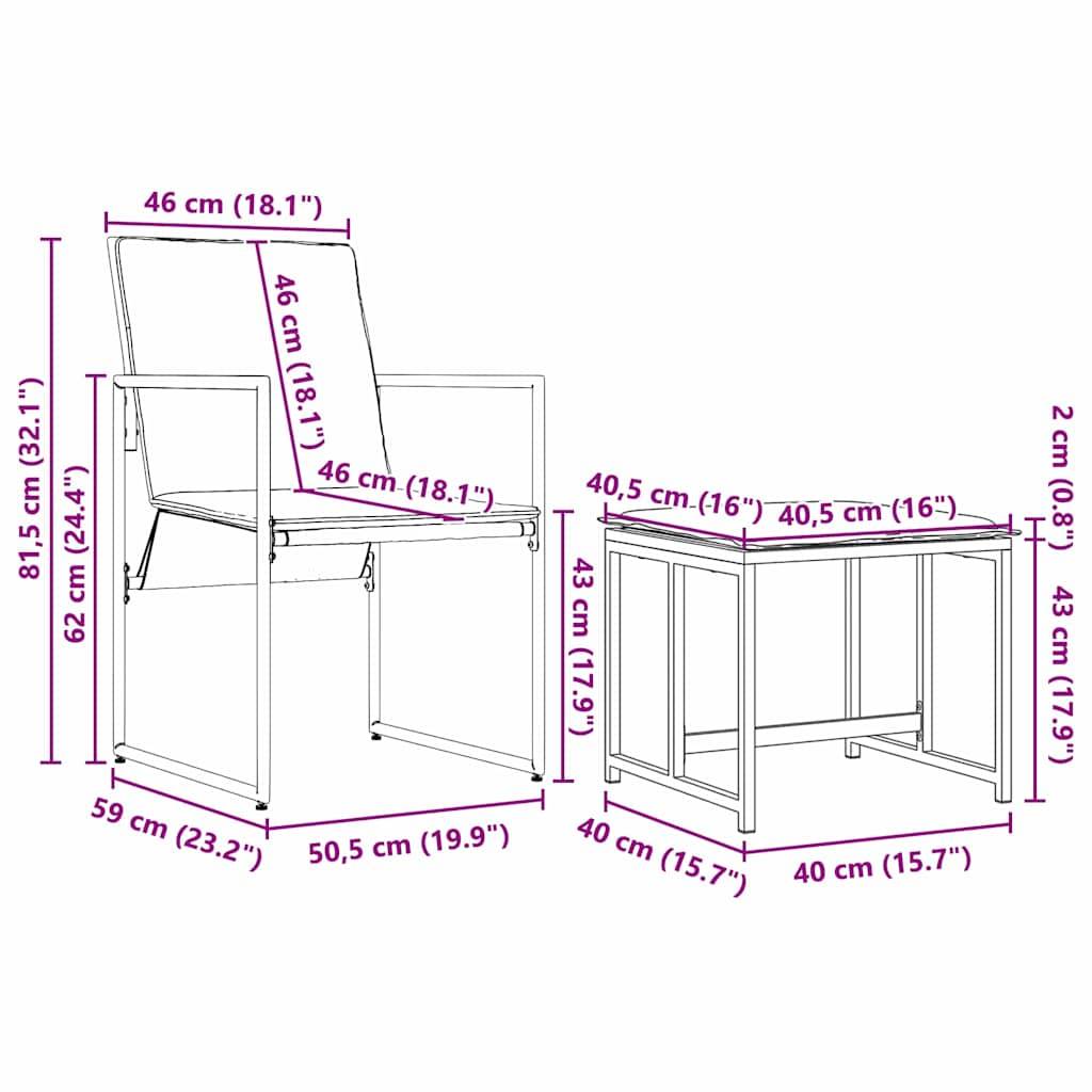 Ensemble de Jardin Repas 14 Personnes Acier Table 10 Chaises 4 Tabourets Noir – ComfortXL Outdoor Living - Image 5