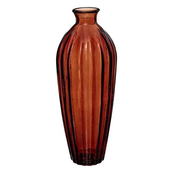 Vase Design en Verre "Candy" 29cm Ambre