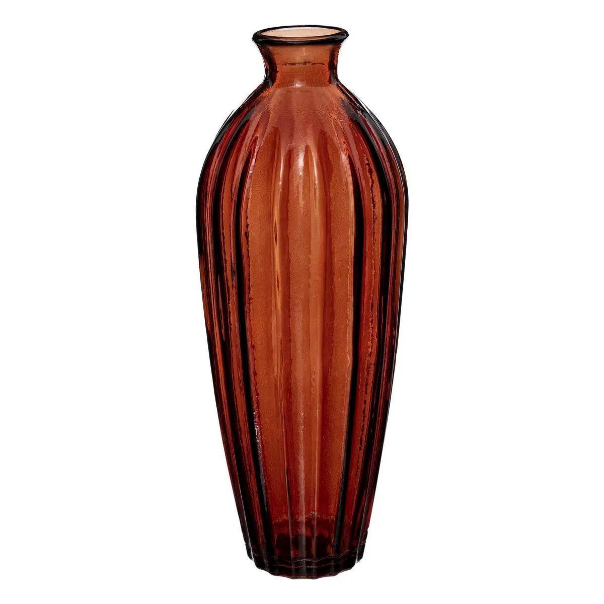 Vase Design en Verre "Candy" 29cm Ambre