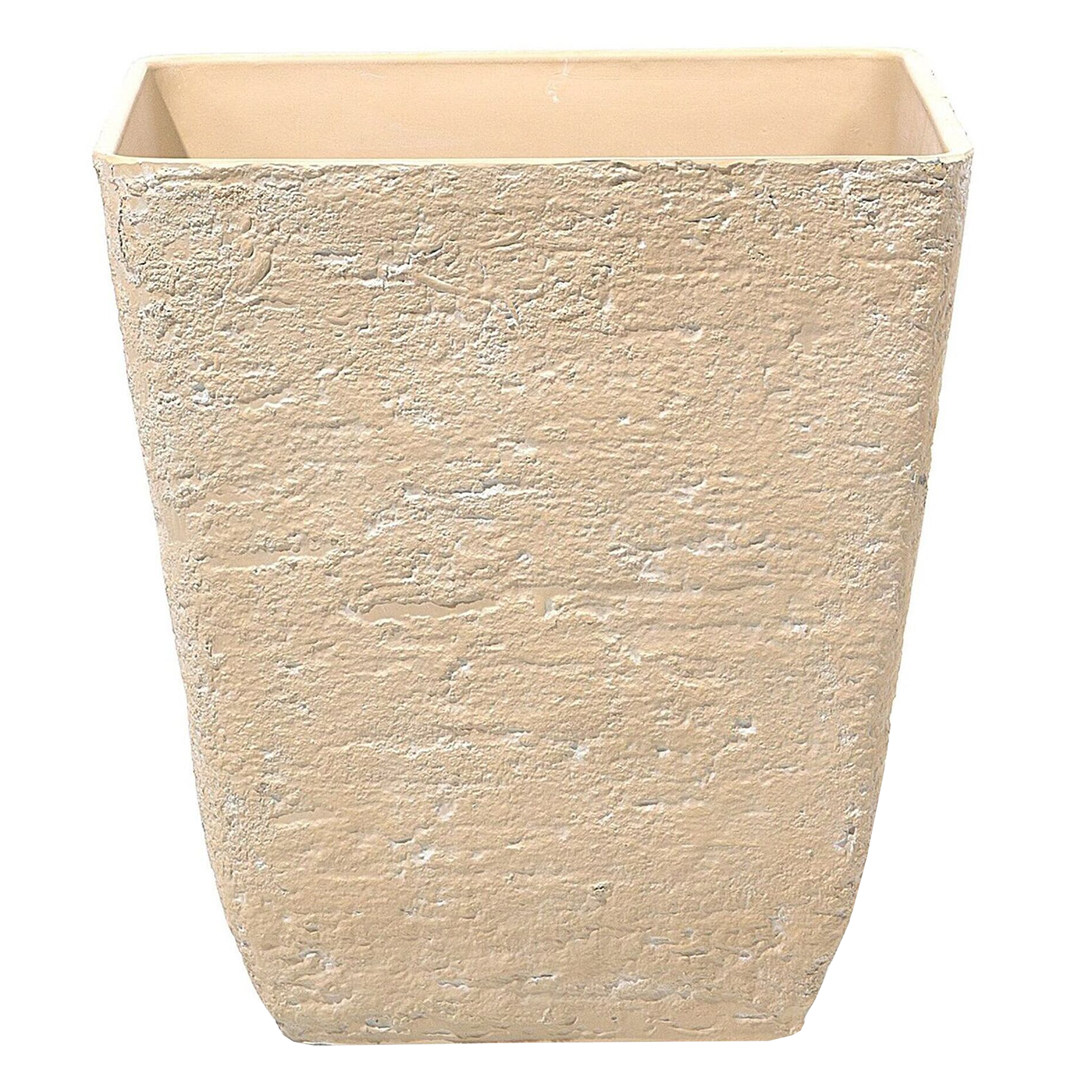 Beliani - Cache-Pots Beige en Polyrésine 49 x 49 x 53 cm Effet Pierre Pot de Fleurs Idéal pour Extérieur et Intérieur Evasés Lot de 2 - Imagen 4