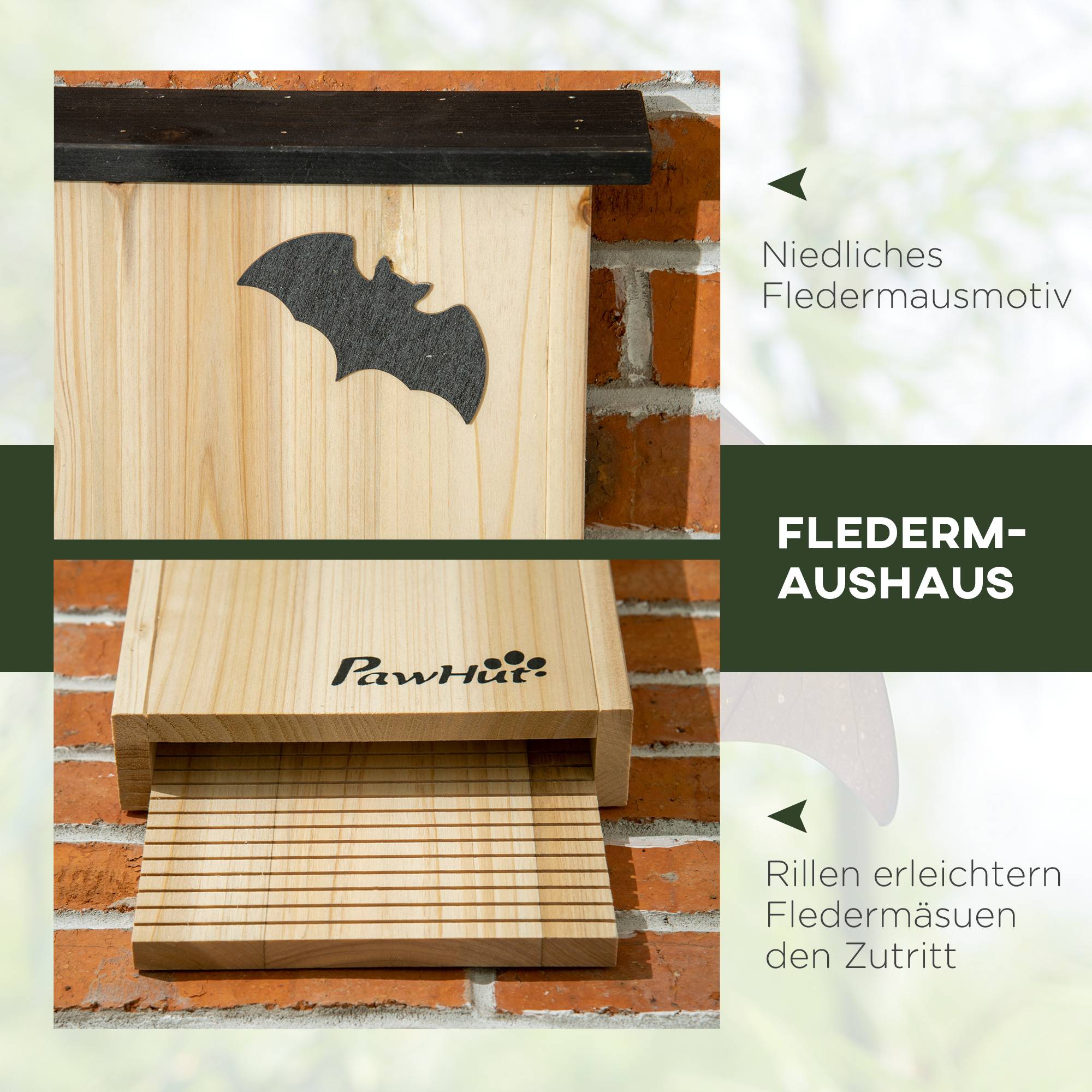 ComfortXL - Lot de 3 abris à chauves-souris en sapin 25 x 6 x 37,5 cm naturel noir pour jardin résistants aux intempéries - Image 7