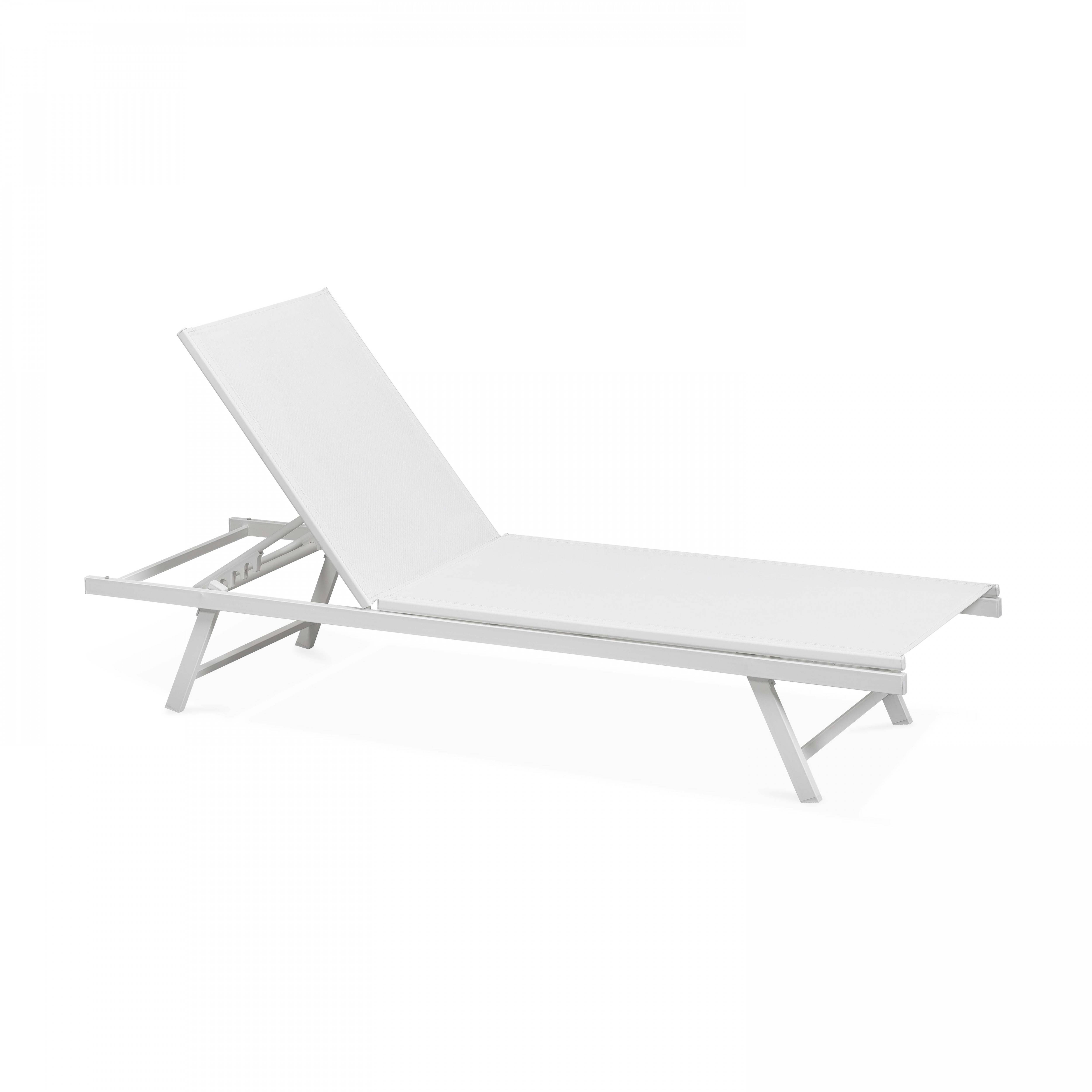 Oviala - Lot de 2 bains de soleil en acier blanc Tahiti - Oviala - Imagen 5
