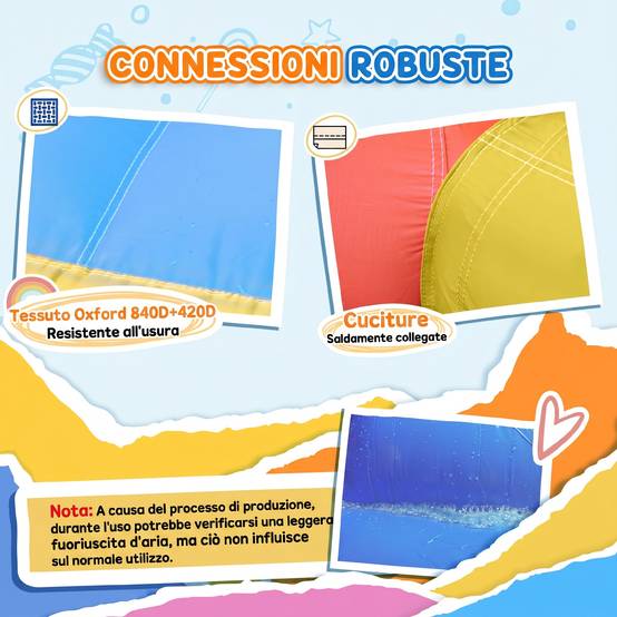 Château gonflable multicolore 2 toboggans piscine et aire de saut 330 × 265 × 185 cm enfants dès 3 ans - Image 8
