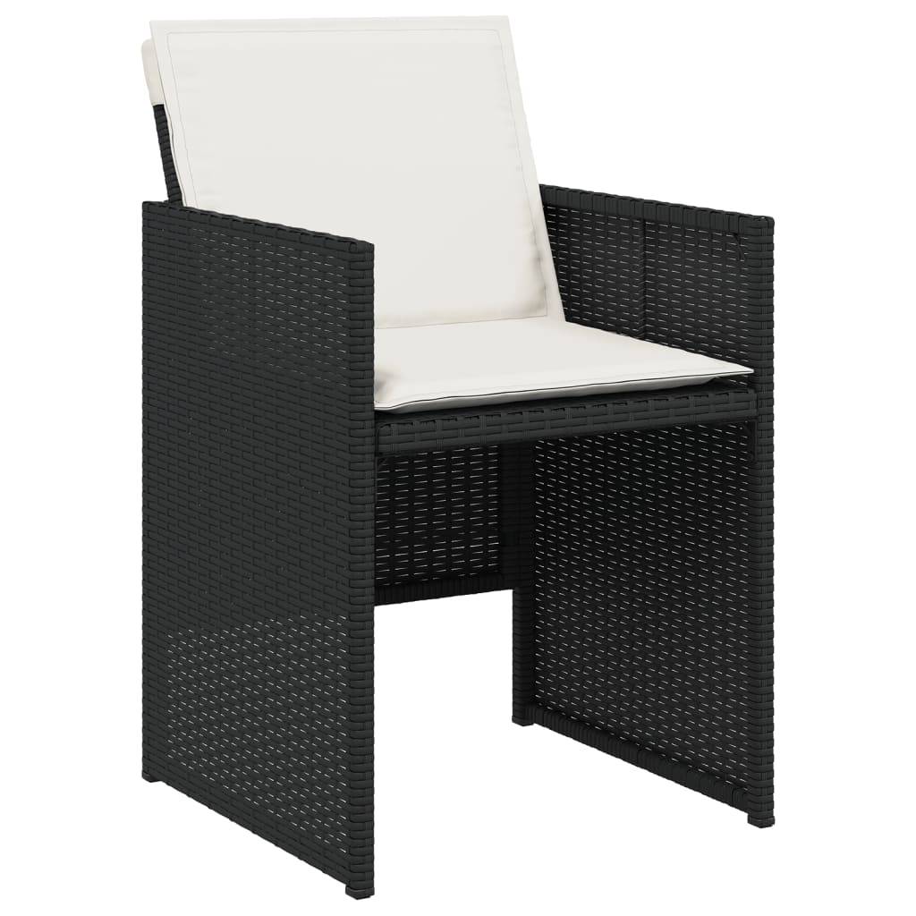 Chaises de jardin lot de 4 avec coussins noir résine tressée 50,5x54x79 cm - PANGIVO - Image 3