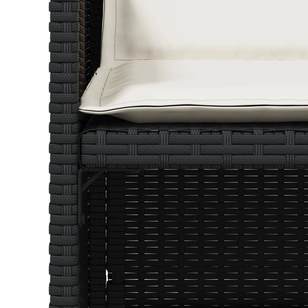 Chaises de jardin lot de 4 avec coussins noir résine tressée 50,5x54x79 cm - PANGIVO - Image 9