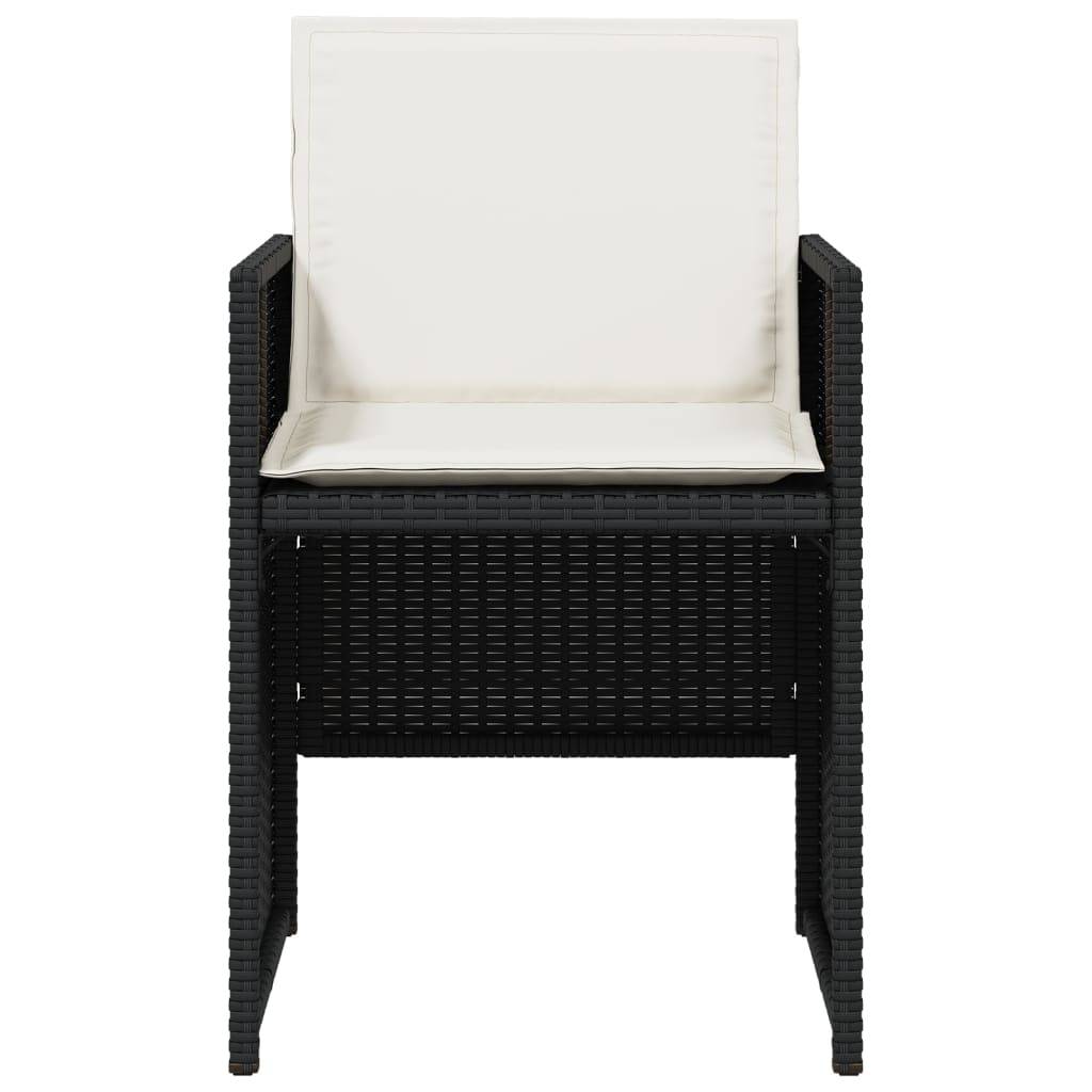 Chaises de jardin lot de 4 avec coussins noir résine tressée 50,5x54x79 cm - PANGIVO - Image 5