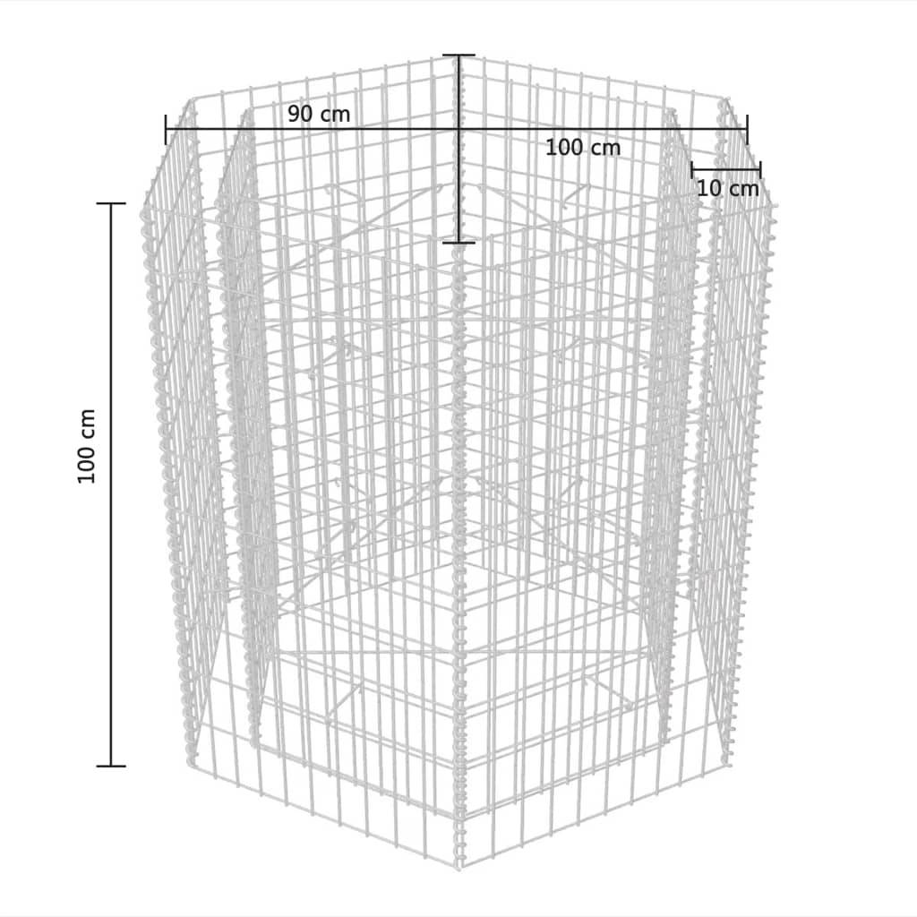 Helloshop26 - Jardinière lit surélevé plantes fleurs jardin à gabion he x agonale 100 x 90 x 100 cm - Imagen 4