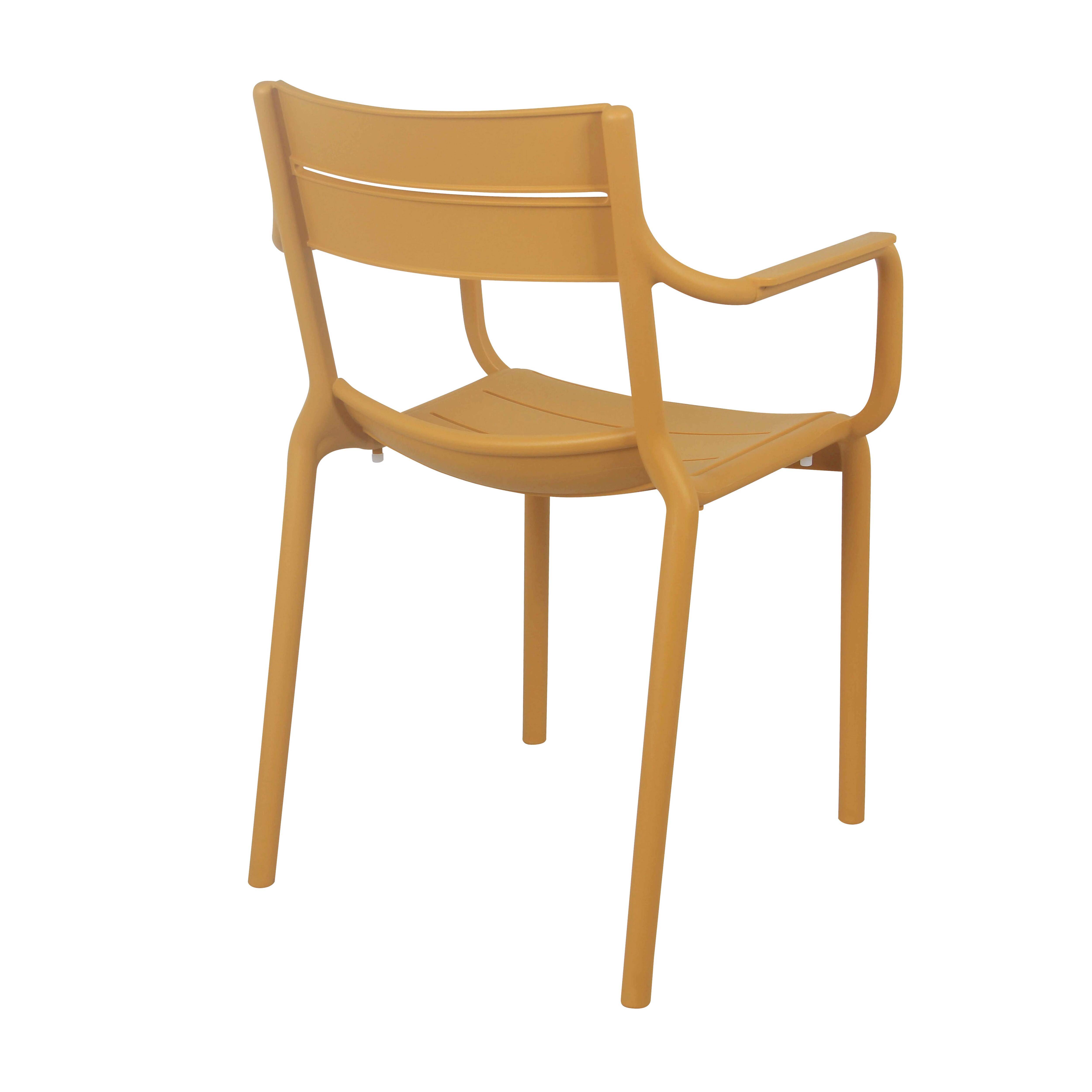 Oviala - Fauteuil de terrasse en plastique jaune clair Paname - Oviala - Imagen 4