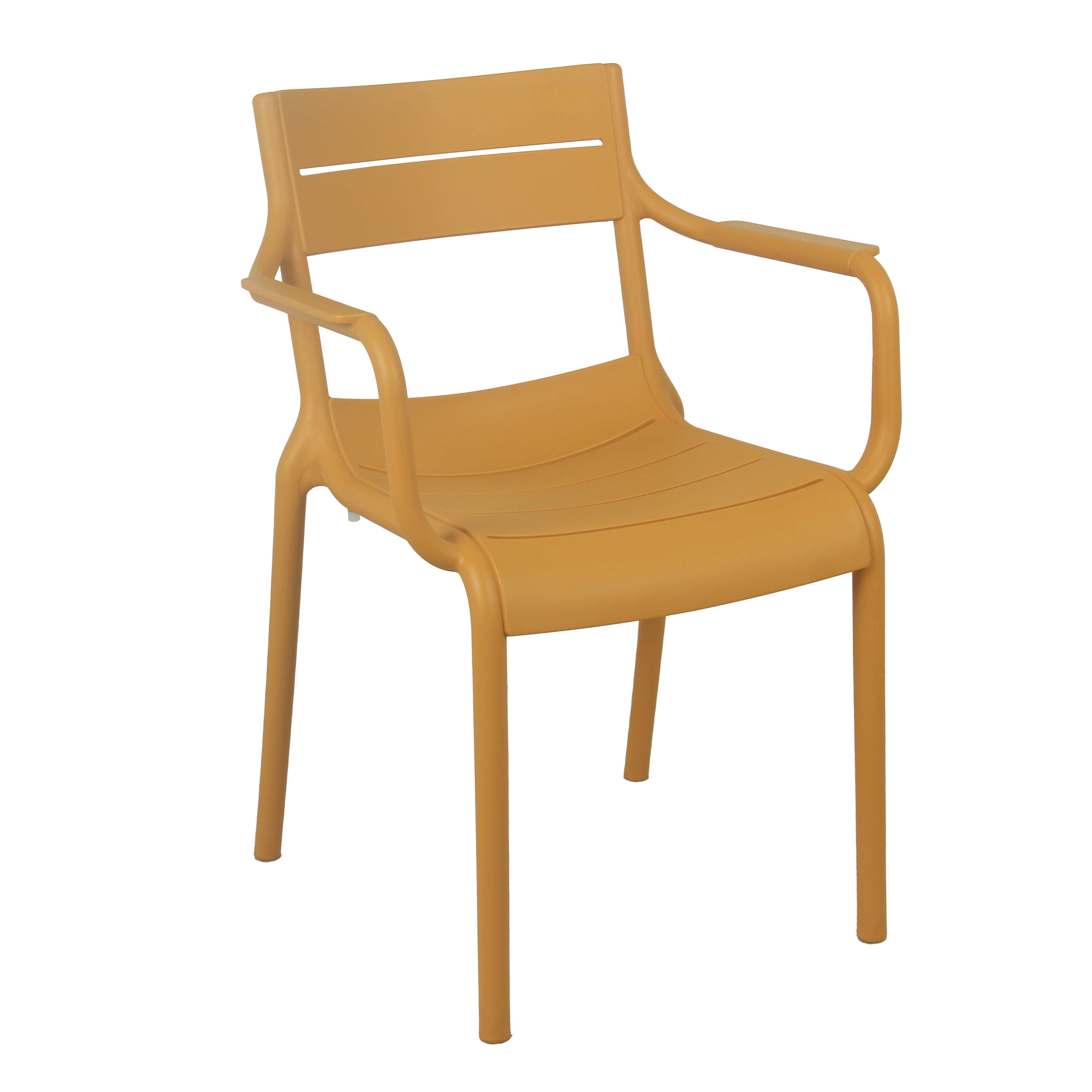 Oviala - Fauteuil de terrasse en plastique jaune clair Paname - Oviala - Imagen 1