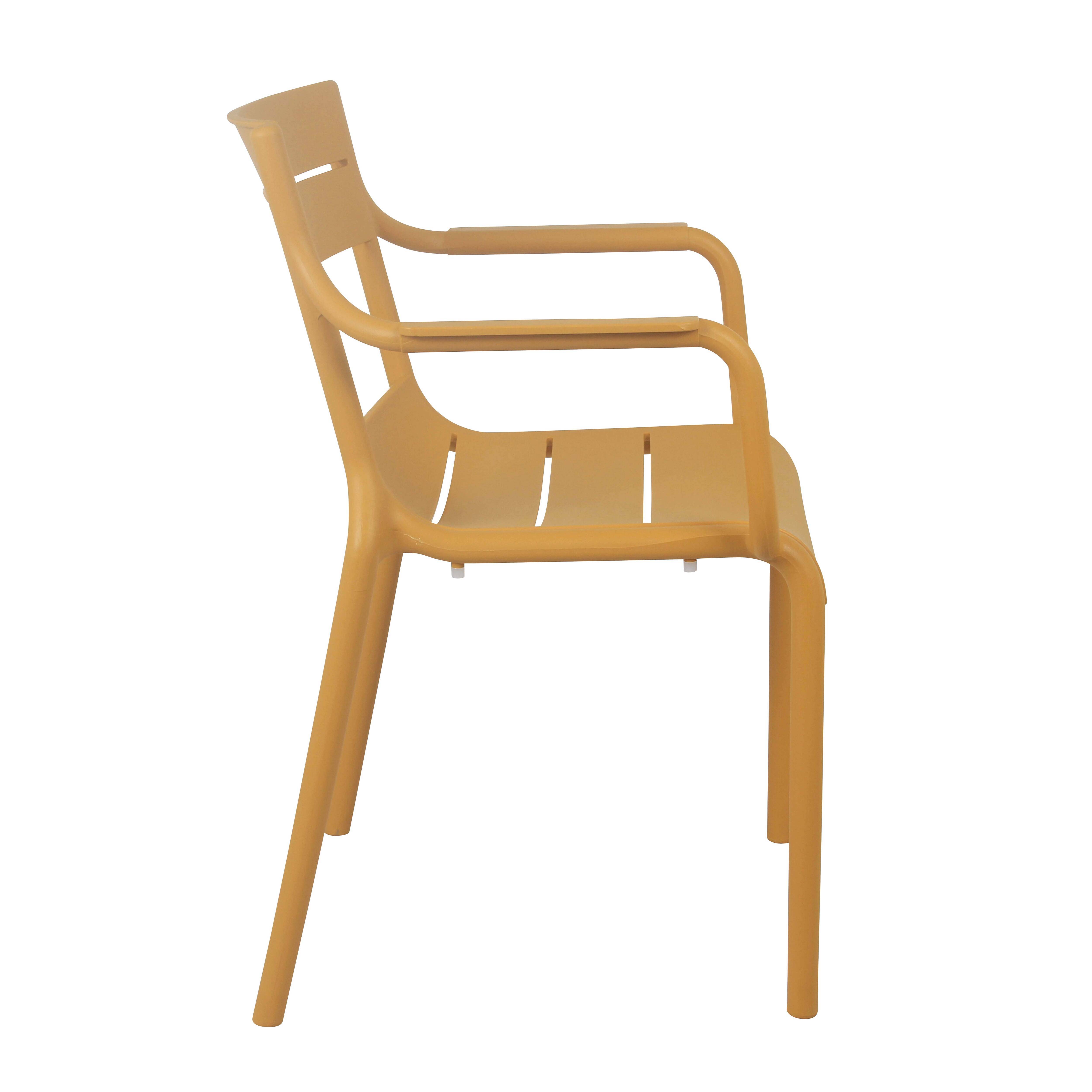 Oviala - Fauteuil de terrasse en plastique jaune clair Paname - Oviala - Imagen 5
