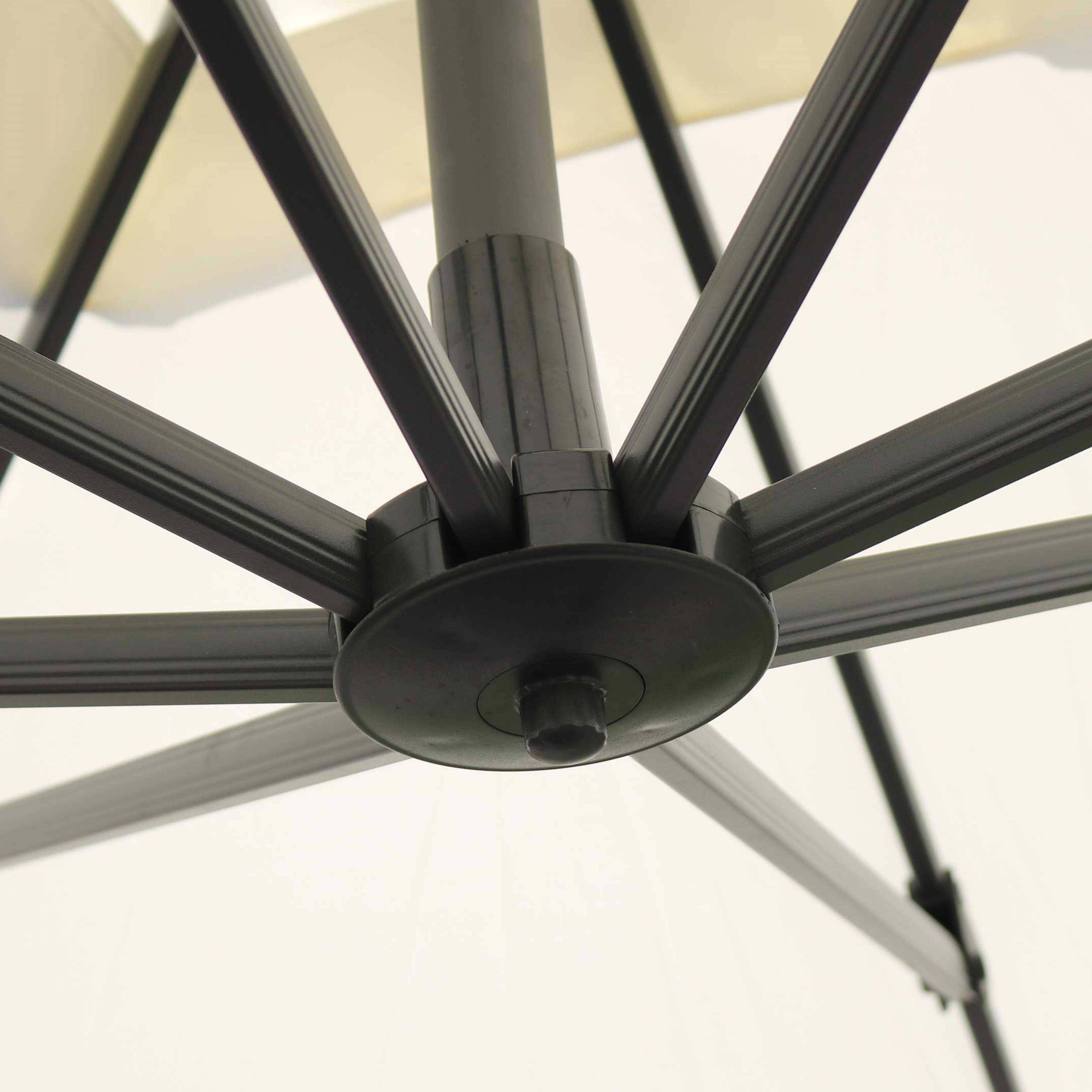 Oviala - Parasol déporté inclinable et rotatif 3 x 3m en aluminium écru Malaga - Oviala - Imagen 6