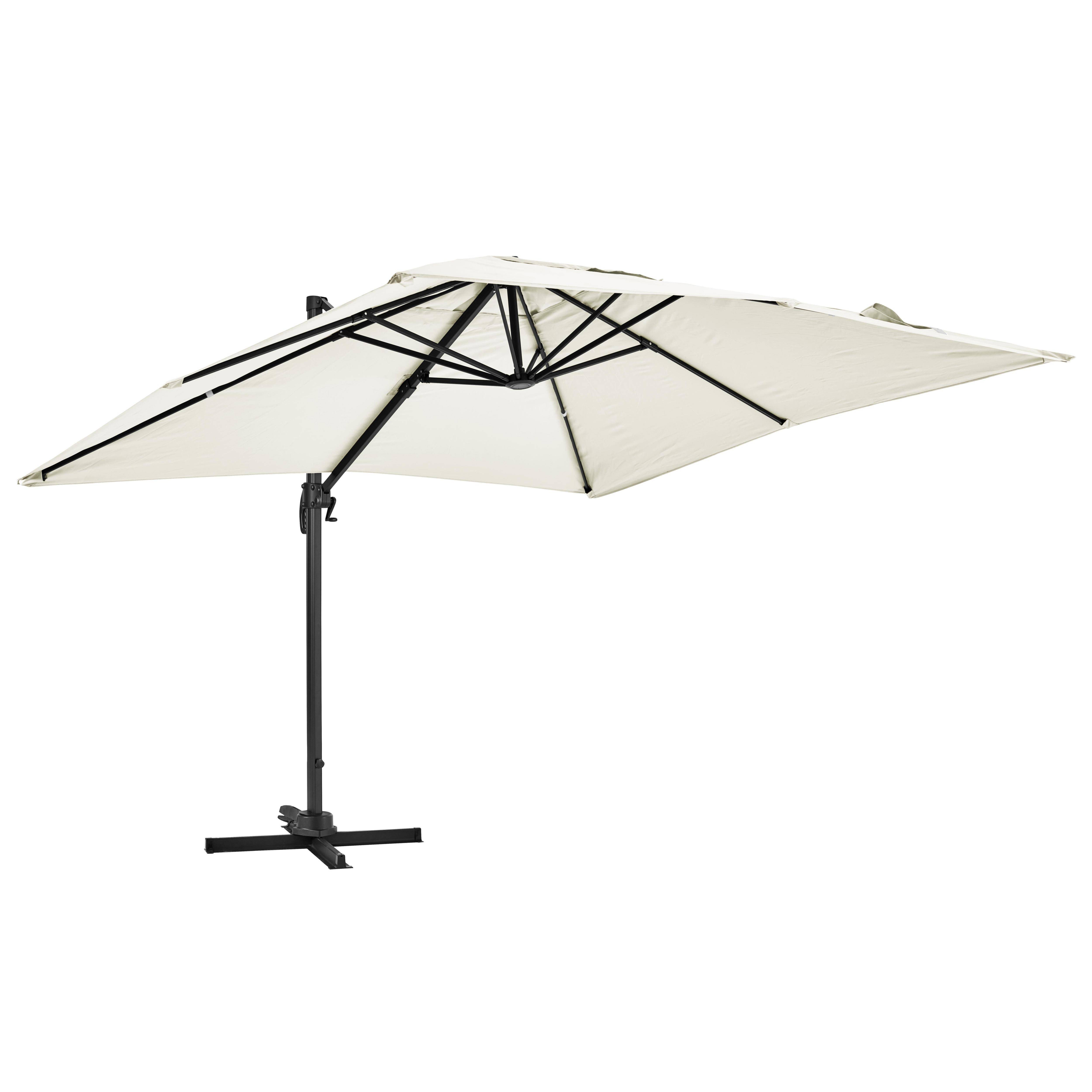 Oviala - Parasol déporté inclinable et rotatif 3 x 3m en aluminium écru Malaga - Oviala - Imagen 1