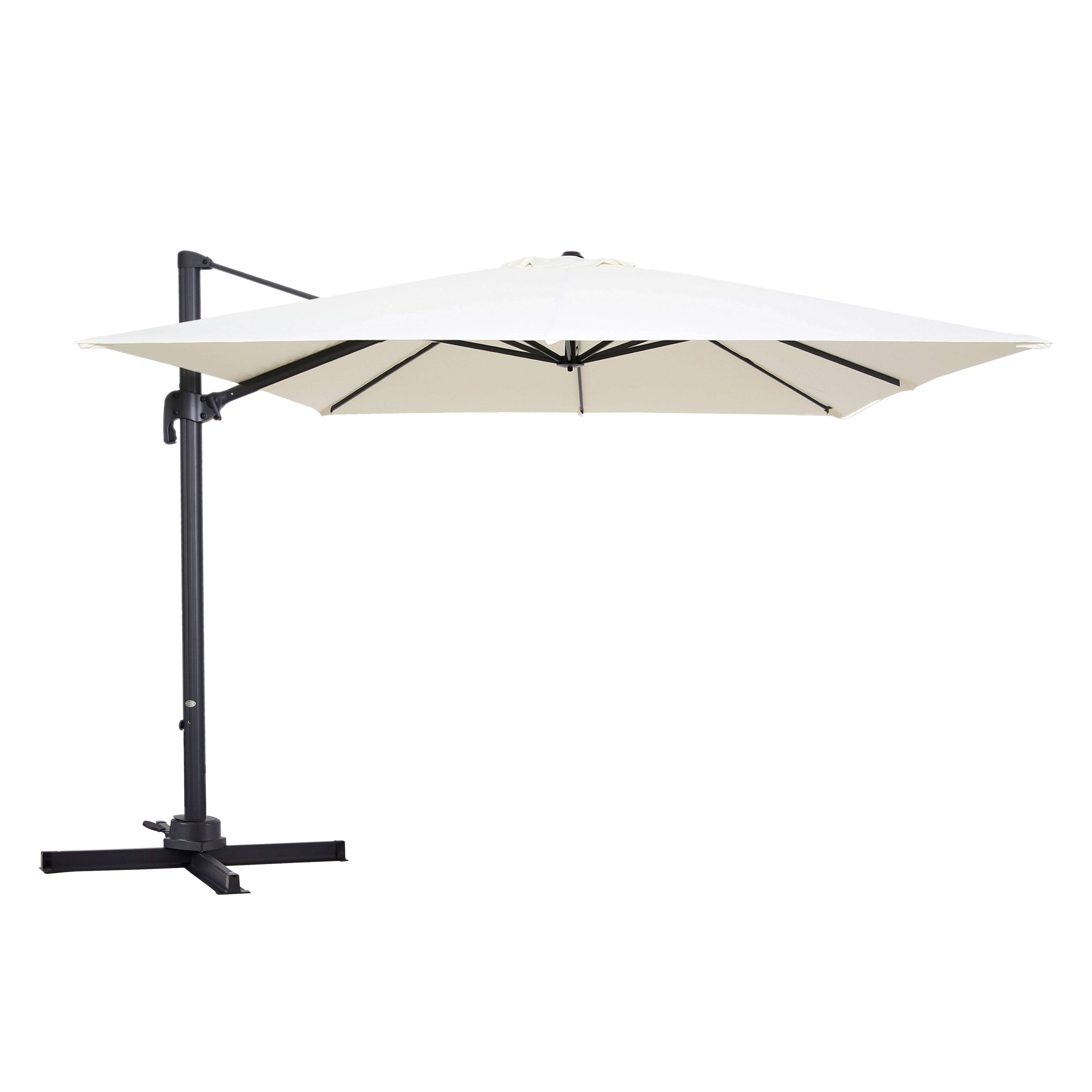 Oviala - Parasol déporté inclinable et rotatif 3 x 3m en aluminium écru Malaga - Oviala - Imagen 2