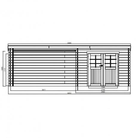 Abri de jardin Rohan en bois 7,53 m², Plancher Oui - Imagen 2