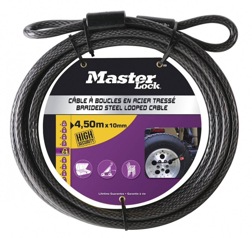 Master Lock - Master Lock 72EURD Câble Antivol avec deux Boucles, 4,5 m - Image 2