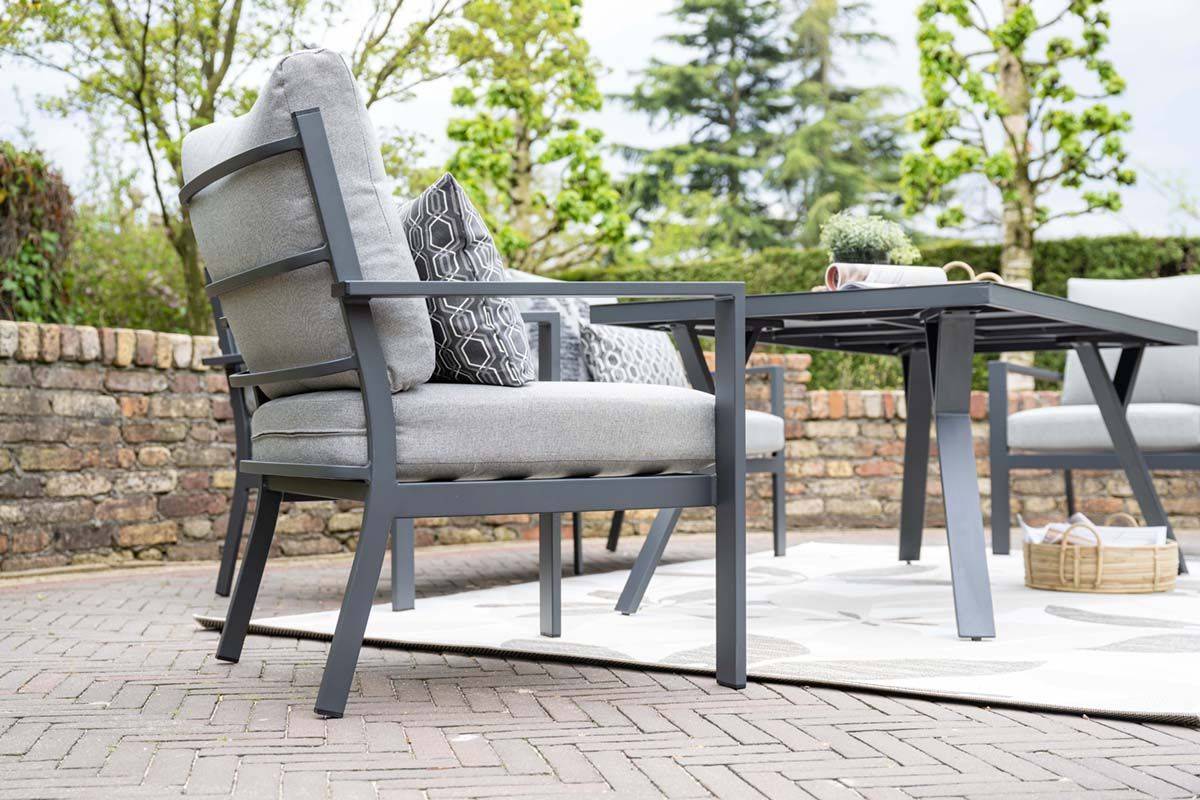 Garden Impressions - Ensemble salon de jardin Sergio - table haut - 4 pièces-noir- gris clair - Imagen 6