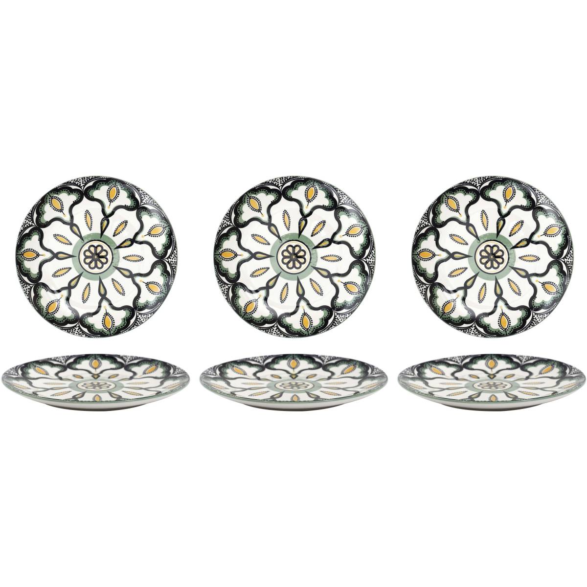 The Home Deco Factory - Assiettes en porcelaine décorée Mandala (Lot de 6) Assiettes plates - 19 cm - Imagen 1