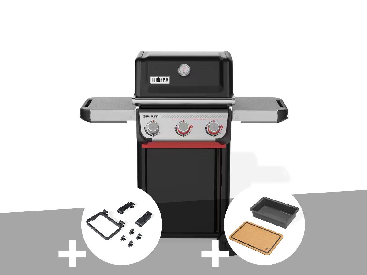 Weber - Barbecue à gaz Spirit E-325 + Set d'accessoires clipsables Weber Works + Bac et planche à découper Weber Works  - Weber - Image 1