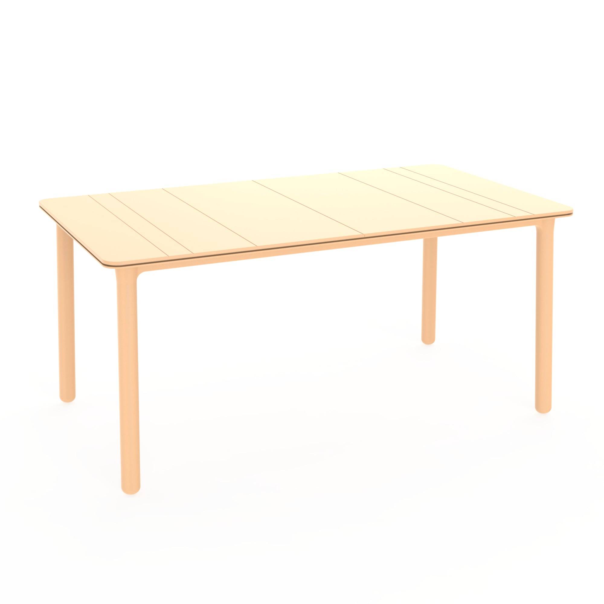 Table rectangulaire recyclée extérieur 160x90 jaune feu NOA garbar - Image 1