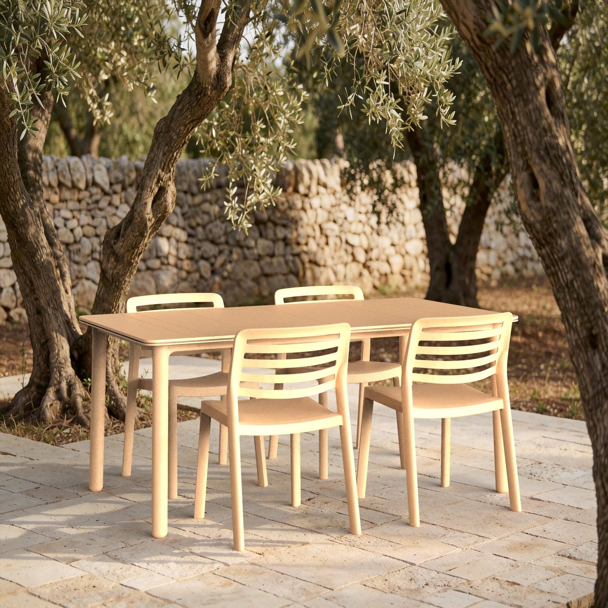 Table rectangulaire recyclée extérieur 160x90 jaune feu NOA garbar - Image 9