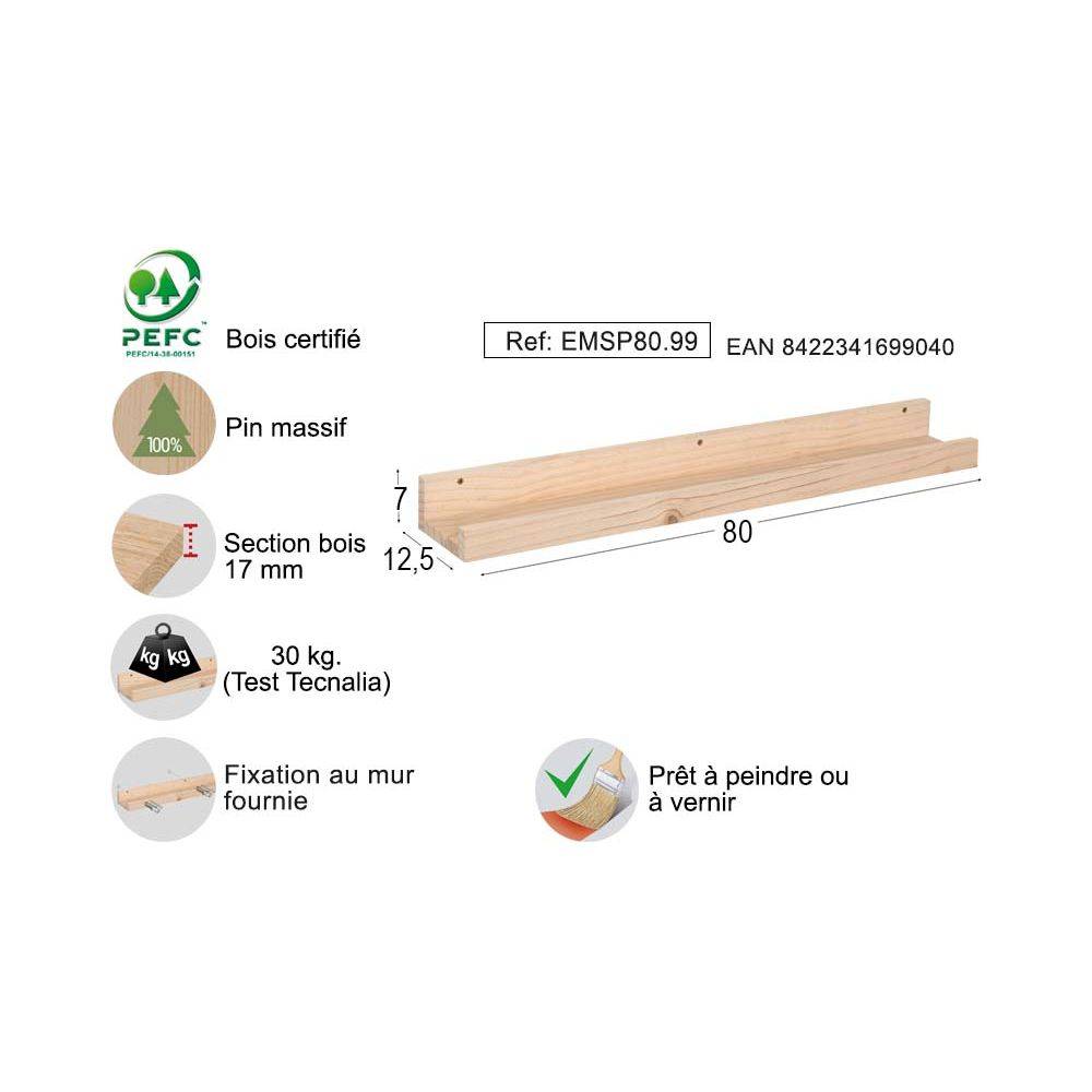 Étagère en pin Kit Line 80 cm Astigarraga - Imagen 3