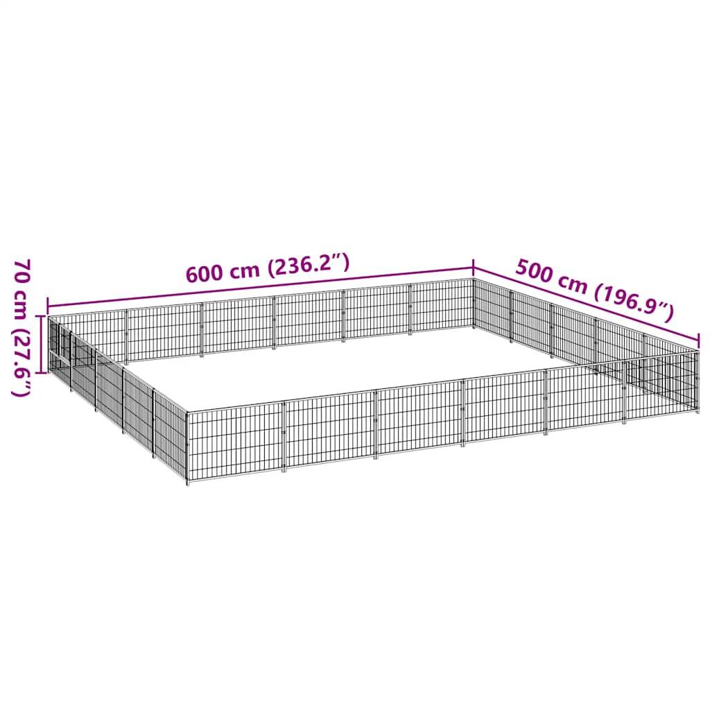 Vidaxl - Chenil Argenté 30 m² Acier vidaXL 3082164 - Imagen 3