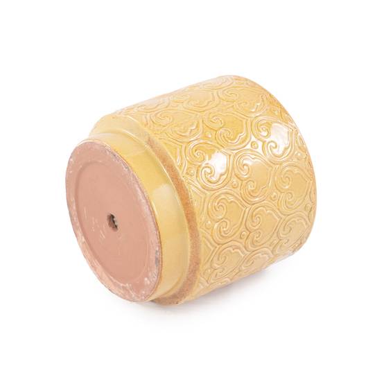 ComfortXL - Pot de fleurs en céramique Ø24 cm jaune chaud pour succulentes avec drainage - ComfortXL Outdoor Living - Image 2