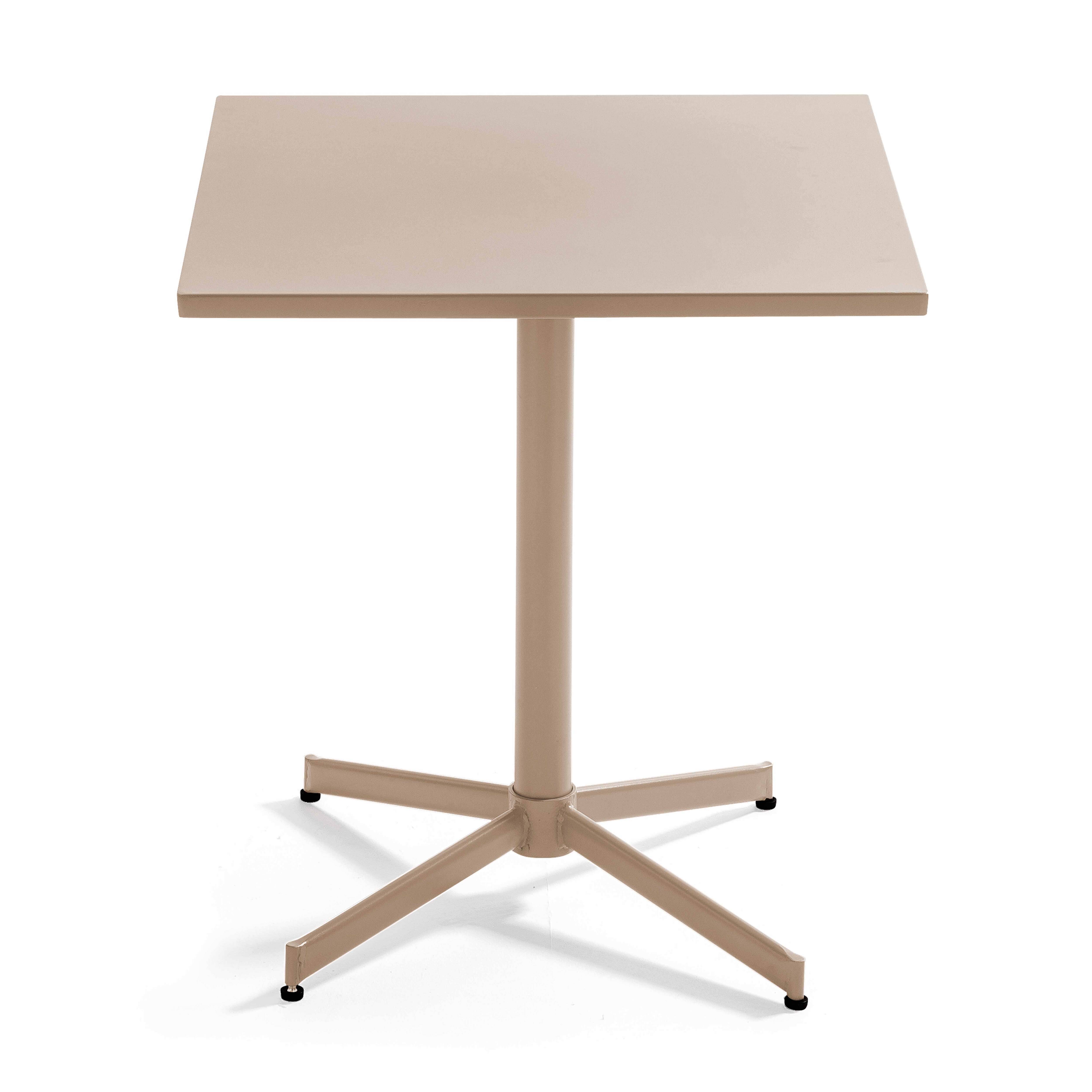 Oviala - Table de jardin carrée bistro inclinable en acier taupe Palavas - Oviala - Imagen 5