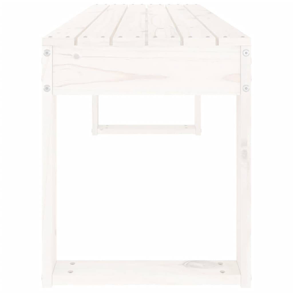 Maison Chic - Banc de jardin - Banc d'extérieur - Banquette blanc 110x38x45 cm bois massif de pin - Imagen 4