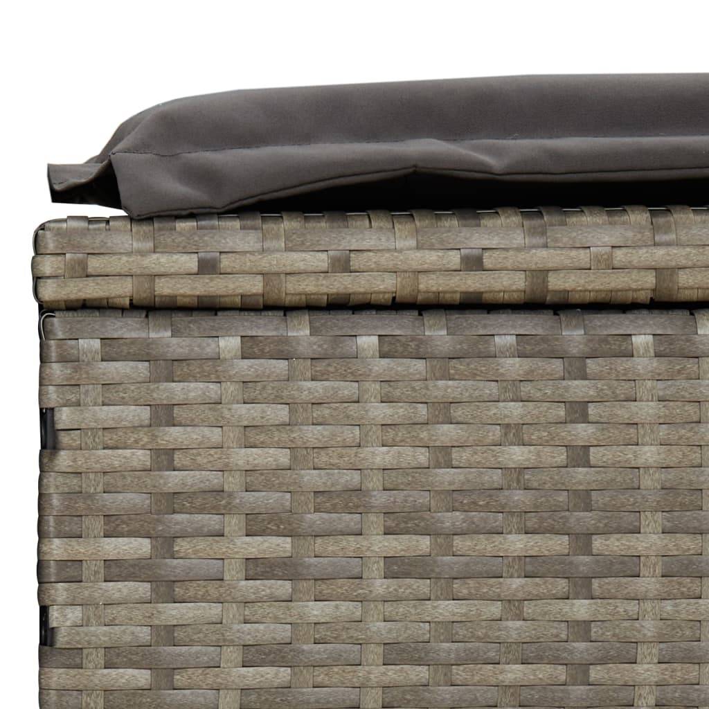 Helloshop26 - Transat chaise longue bain de soleil avec table résine tressée gris - Imagen 7