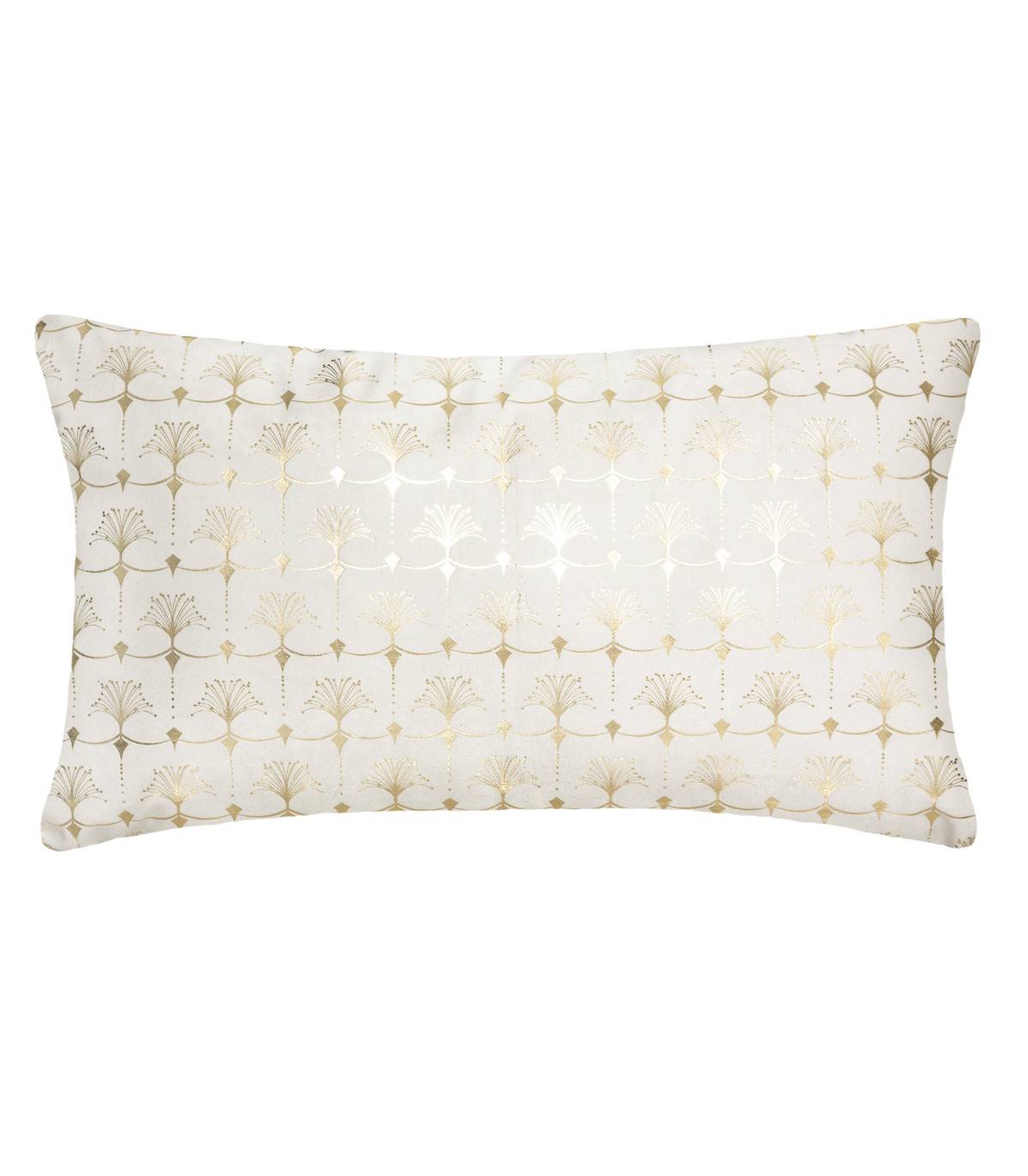 Coussin déhoussable velours Ivoire et Or 30 x 50 cm - Imagen 1