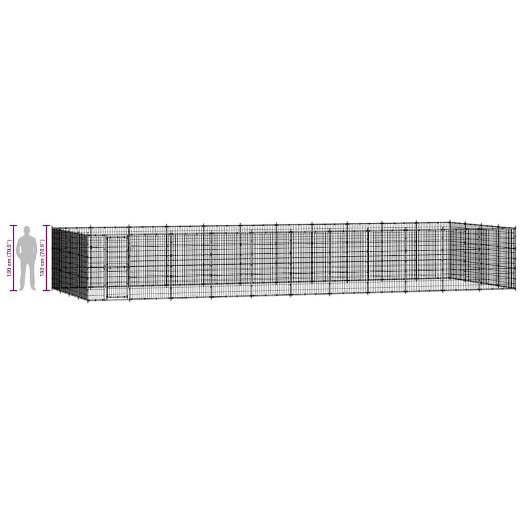 Vidaxl - Chenil d'extérieur pour chiens Acier 53,24 m² vidaXL 3082317 - Imagen 8