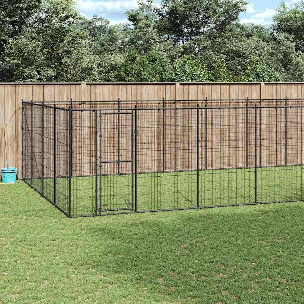 Vidaxl - Chenil d'extérieur pour chiens Acier 53,24 m² vidaXL 3082317 - Imagen 1