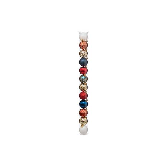 Lot de 12 Boules de Noël "La Piste" 6cm Multicolore